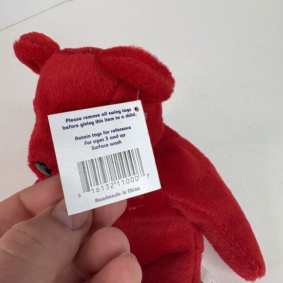 Mark McGwire 1998 Salvino's Bamm Beano's #25 Red Plush Beanie Bear 8in Vintage - Picture 5 of 8